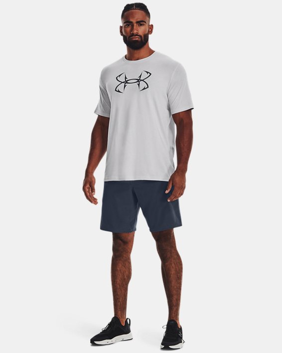 남성 UA 피시 후크 로고 티셔츠 in Gray image number 2